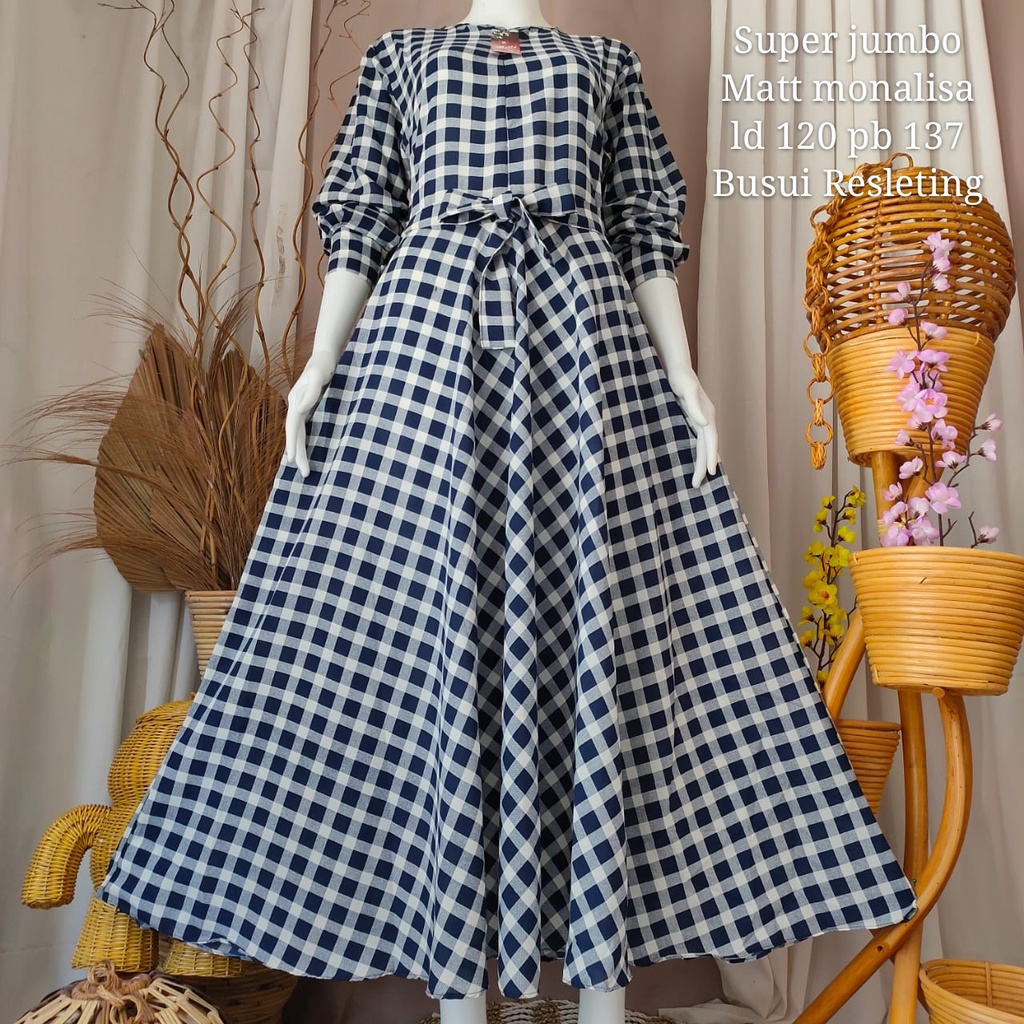 GAMIS MONALISA PREMIUM KLOK SUPER JUMBO MOTIF POLKA SULTAN TERBARU/GAMIS MONALISA PREMIUM JUMBO