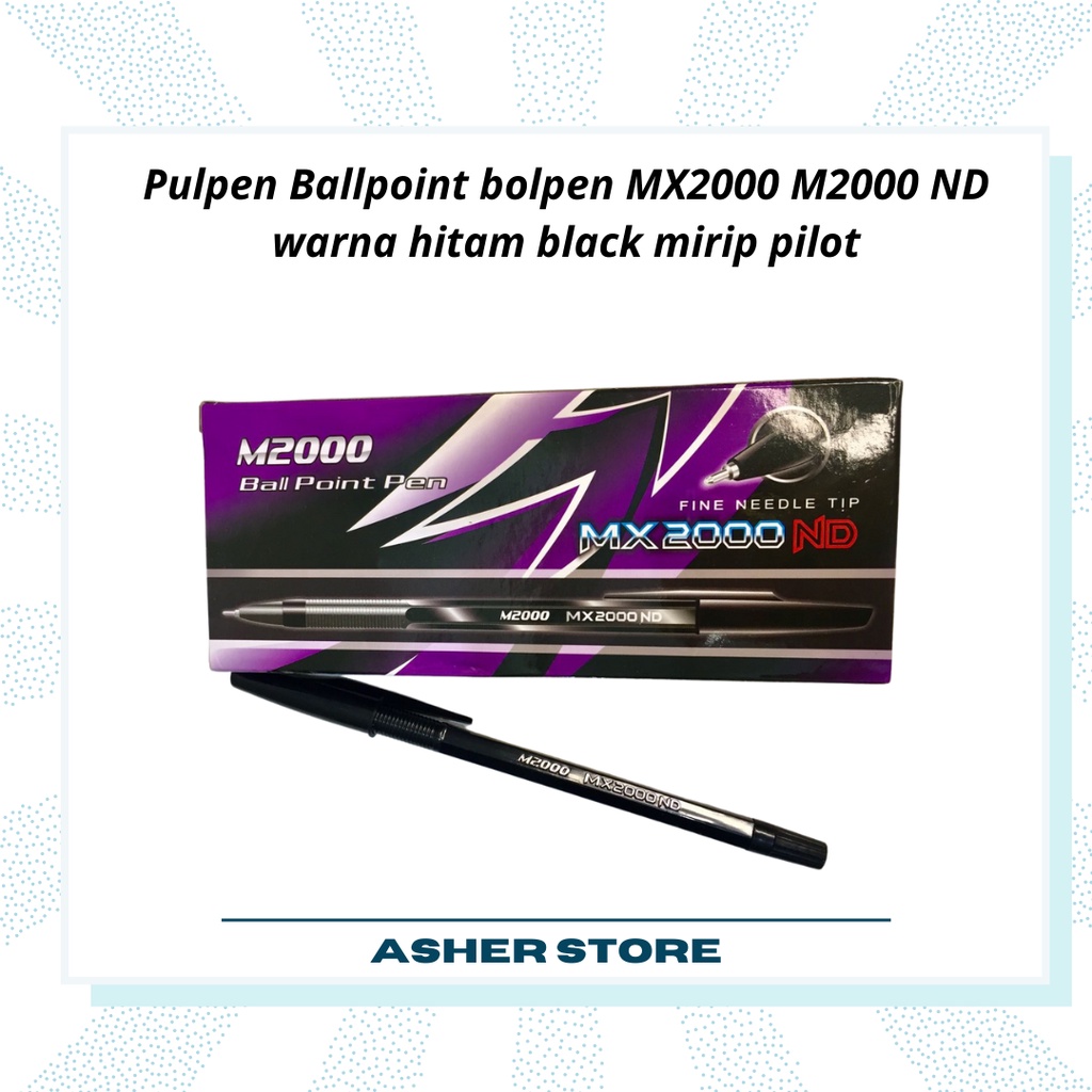 

Pulpen Ballpoint bolpen MX2000 M2000 ND warna hitam black mirip pilot