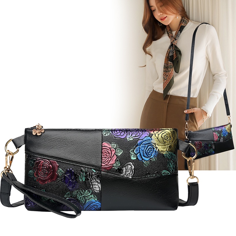 Tas Selempang Wanita Motif Bunga Sling Bag Cewek Fashion Korea Kasual Azgalery T194