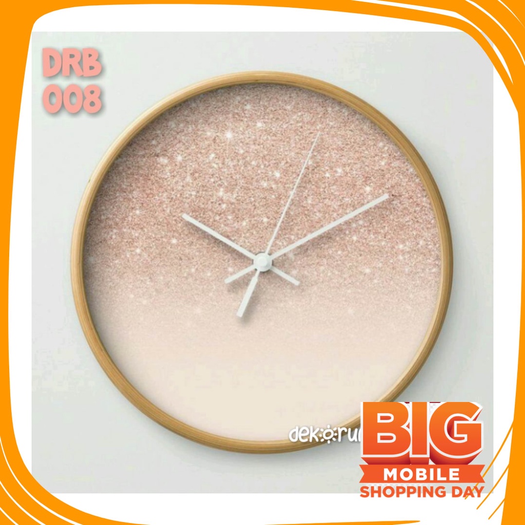 JAm Cewe Pink Bue Sky Gold Silver rubber Anti karat Air / JAM DINDING KAYU MINIMALIS MODERN UNIK SCA