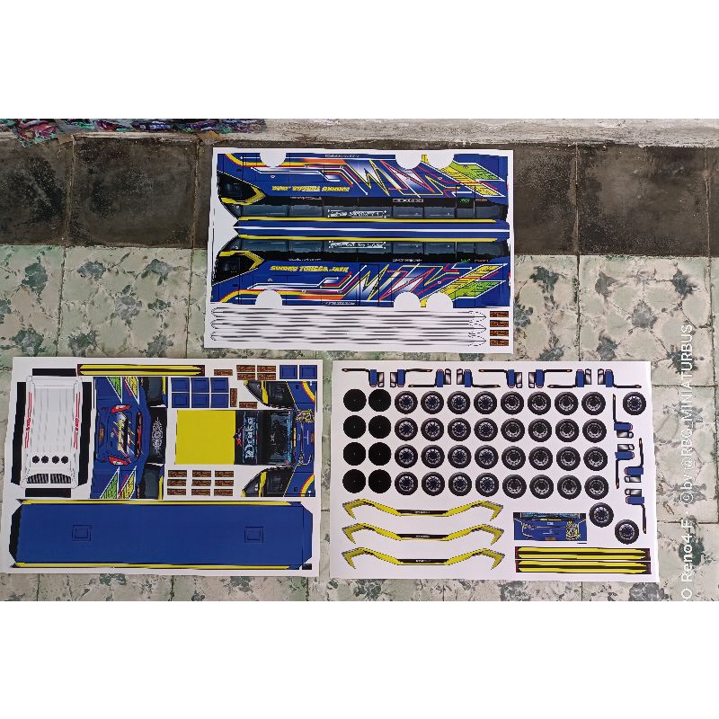 Lembaran Pola PaperCraft Bus STJ Draka SR2 XHD Skala 1:30