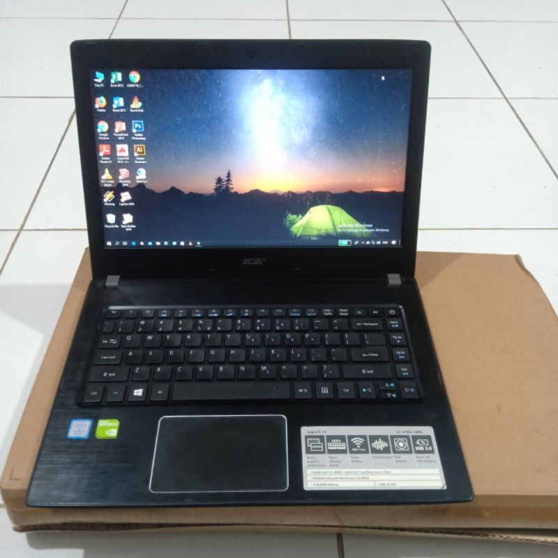 Laptop Acer Aspire E5-476G Core i5-8250U Gen 8th Double Vga Nvidia Geforce MX130 2 GB Ram 4GB HDD 1TB Windows 10