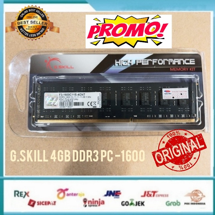 Memorry Long Dimm G.SKILL 4Gb DDR3 PC-1600 Garansi Resmi