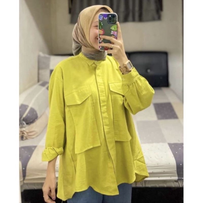 NAJJAH WOMEN KEMEJA POKET WARNA VIRAL