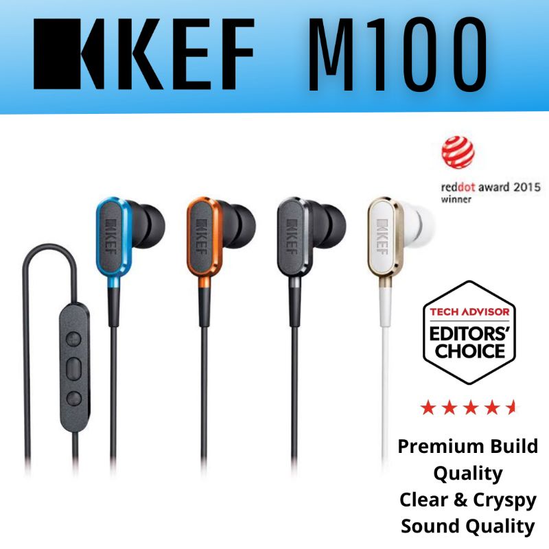 KEF M100 Premium HiFi Earphone MIC Balanced Crystal Clear Headset