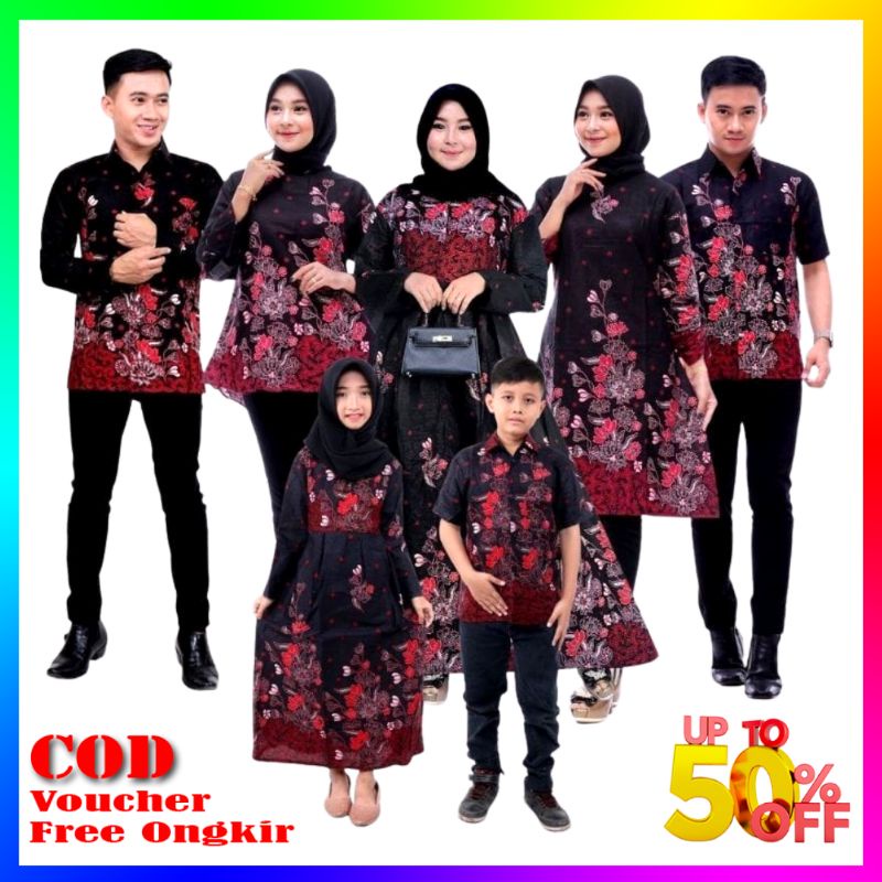 [PROMO MINGGU INI] SETELAN KELUARGA TERLENGKAP baju batik couple keluarga seragam kondangan kemeja batik gamis blouse tunik batik set pakaian keluarga anak BY BATIK PITTO