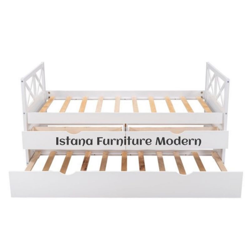Tempat tidur laci sorong - Dipan laci sorong - Ranjang laci sorong - Dipan minimalis