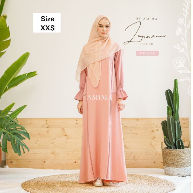 Dress Zanna -Hanya Dress- Gamis Pesta Syari Cantik Lady Zara by Amima