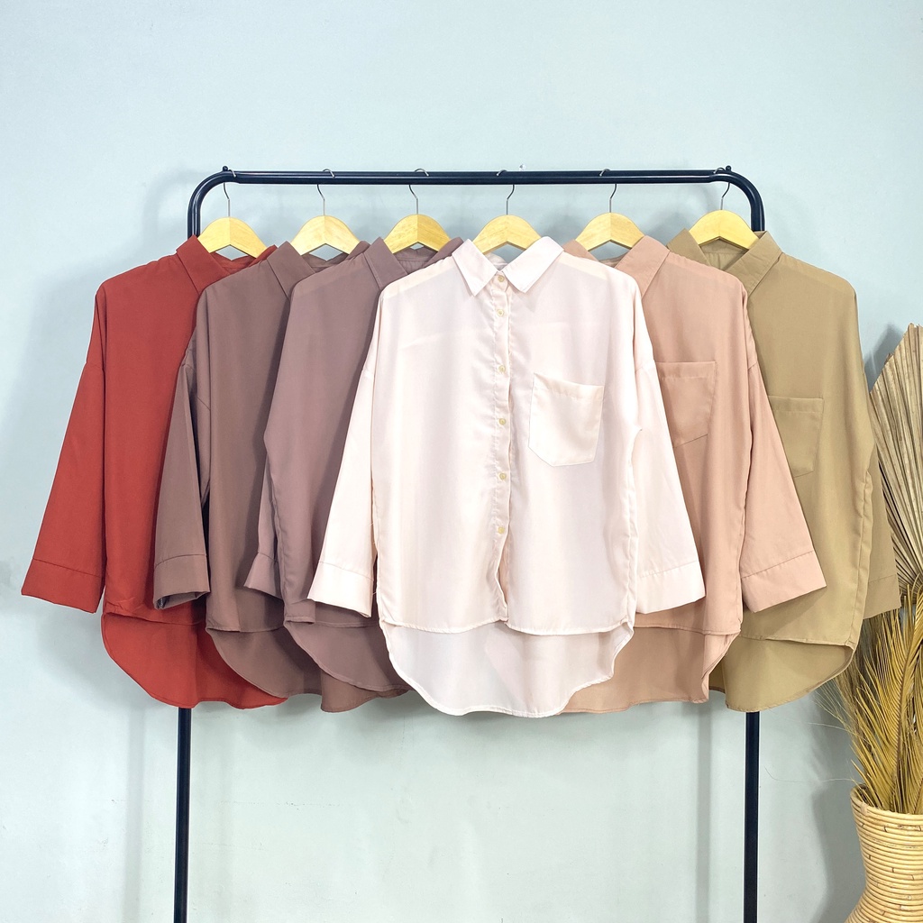 [100K GET 4] The Bloom House - Indraini Shirt Wolfis Atasan Wanita Kemeja Polos B105