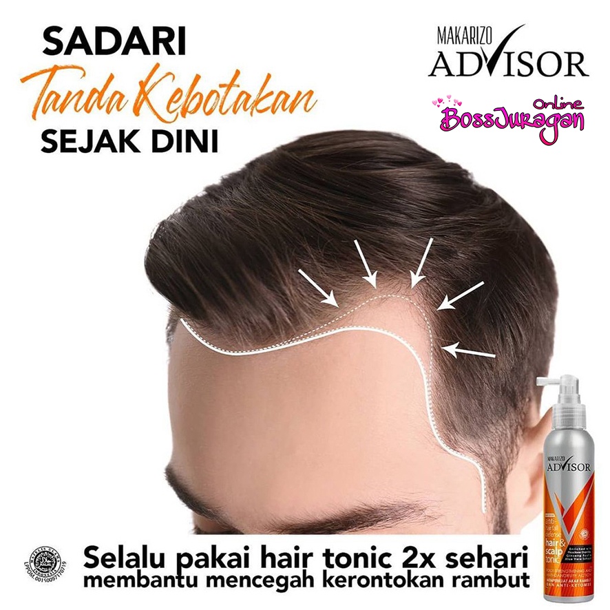 (BOSS) (145ml) Makarizo Advisor Hair &amp; Scalp Tonic 145mL / Perawatan Rambut Rontok dan Ketombe