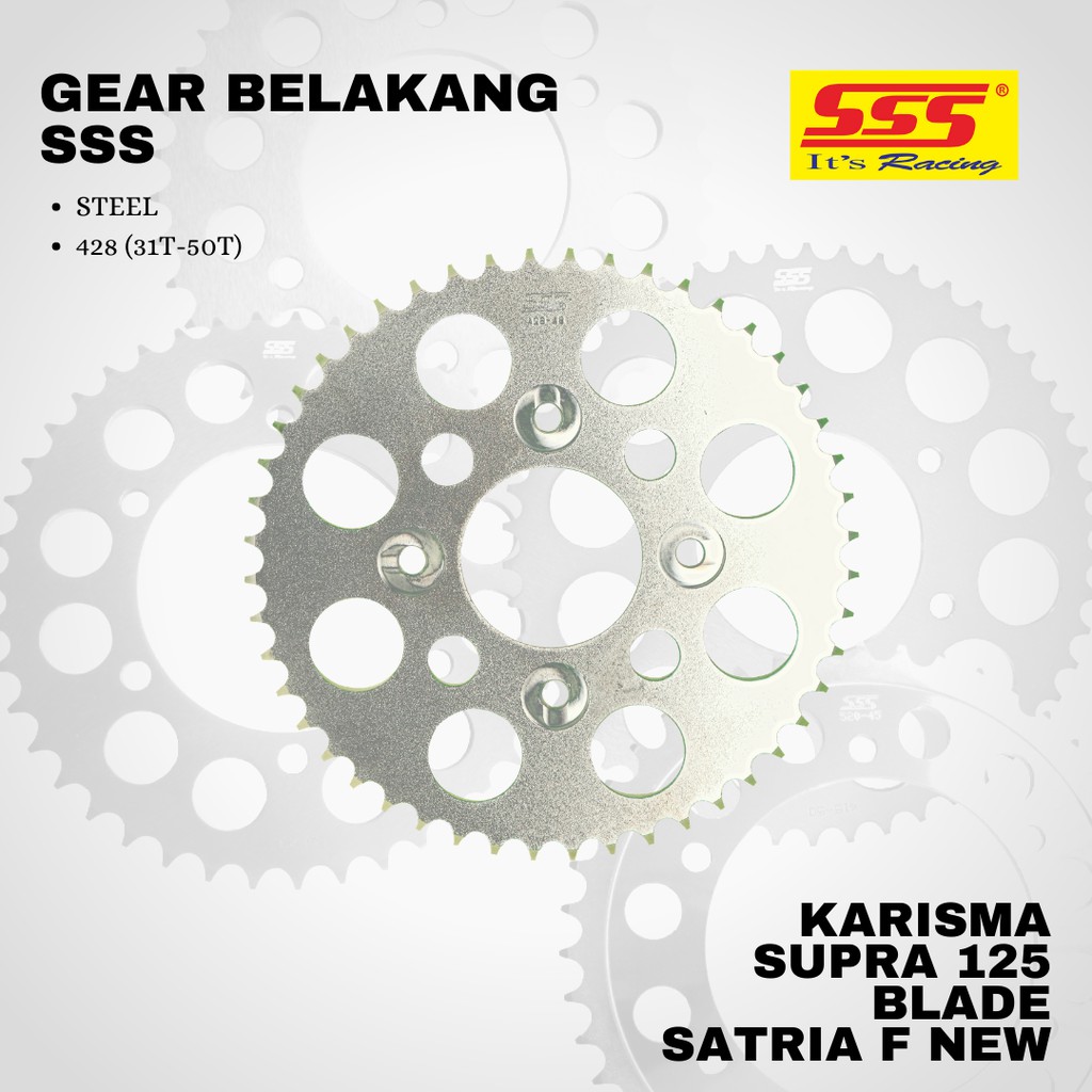 Gear gir karisma supra 125 blade satria fu new sss 428 31 32 33 34 35 36 37 38 39 40 41 42 43 44 45 46 47 48 49 50 steel silver