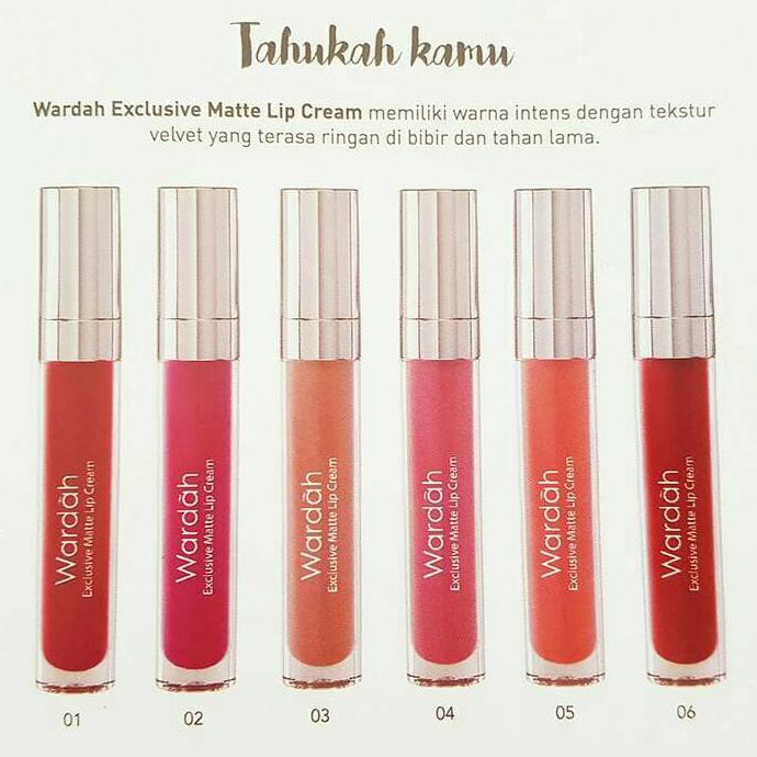 Lip Wardah - Liquid Exclusive Lip Cream / Lipcream / Lipgloss Matte