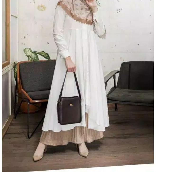 [KD]-580 yx987 Milea Tunik - Tunik Murah - Tunik Polos - Tunik Remaja - Tunik Putih - Long Tunik - T