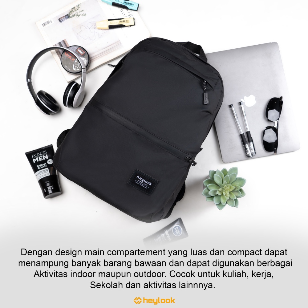 Tas Ransel Punggung Travel Outdoor Waterproof Backpack Gendong Laptop Sekolah Kuliah Kerja Kantor Anti Air 14 L Muat Banyak Premium Tebal