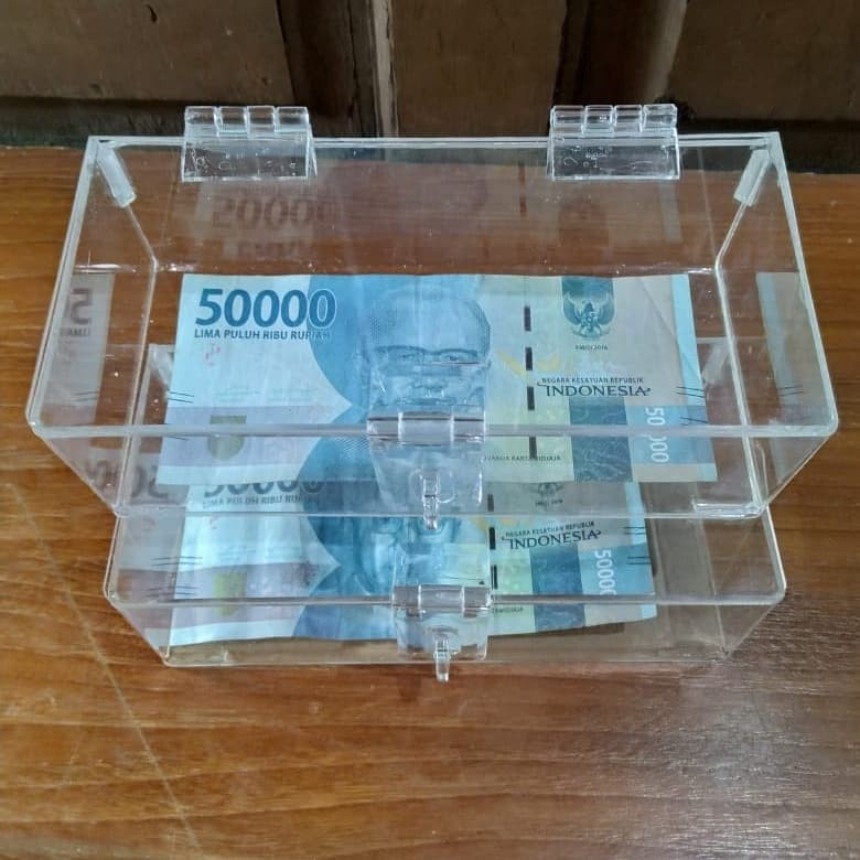 Acrylic / Akrilik Box penyimpan uang / kertas / Surat dll