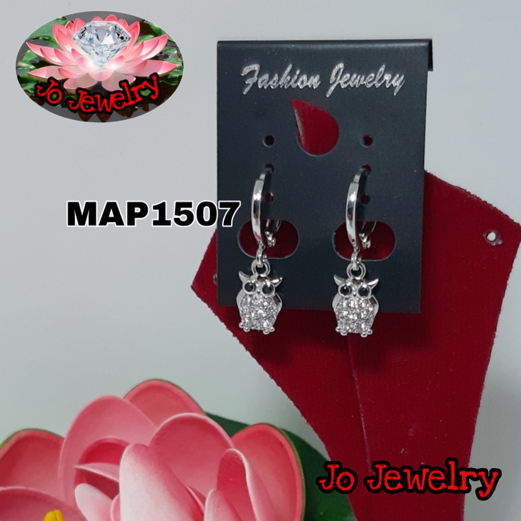 Anting hoop xuping burung hantu owl putih