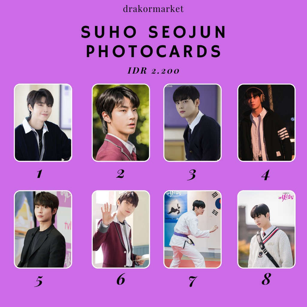 SUHO SEOJUN PHOTOCARD TRUE BEAUTY KIT CHA EUN WOO HWANG IN YEOP JUKYUNG SOOJIN DRAKOR