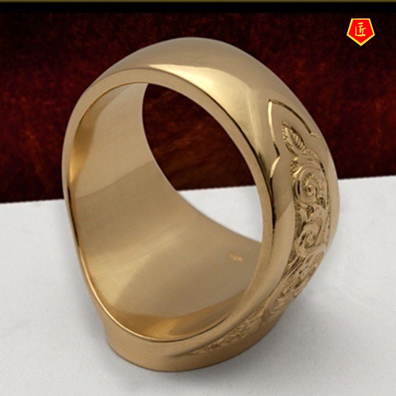 [Ready Stock]Elegant Neutral 18K Gold Virgin Mary Badge Ring