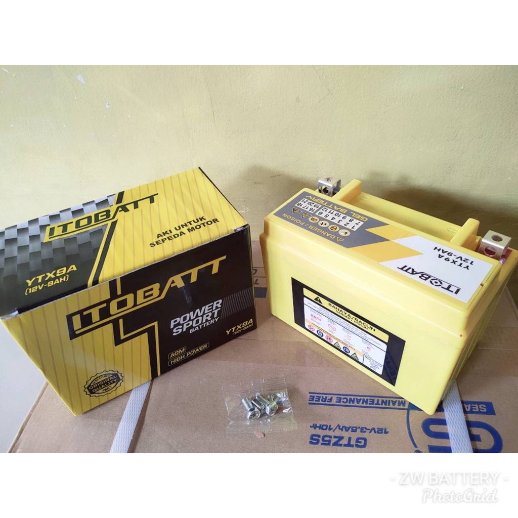 AKI MOTOR KAWASAKI Z1000, Z800, Z250 YTX9-BS ITOBATT AKI GEL