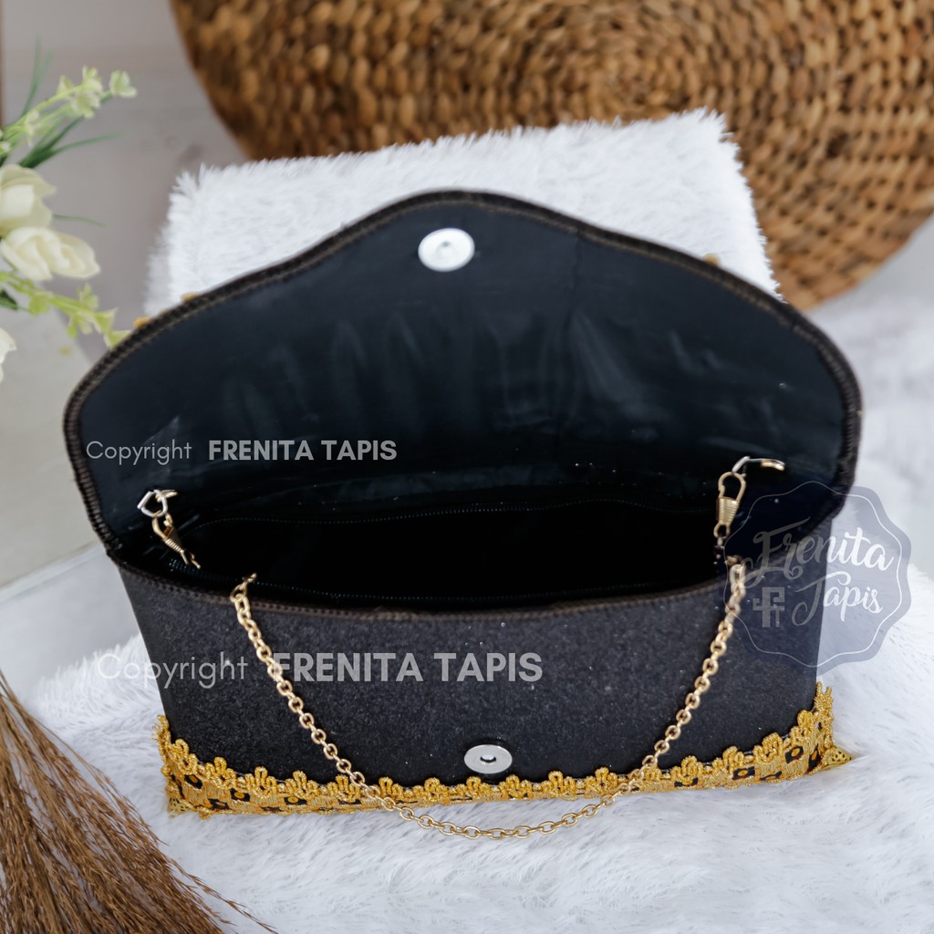 [BISA COD] CLUTCH PESTA / CLUTCH TAPIS / TAS WANITA TAPIS GLITTER KHAS LAMPUNG