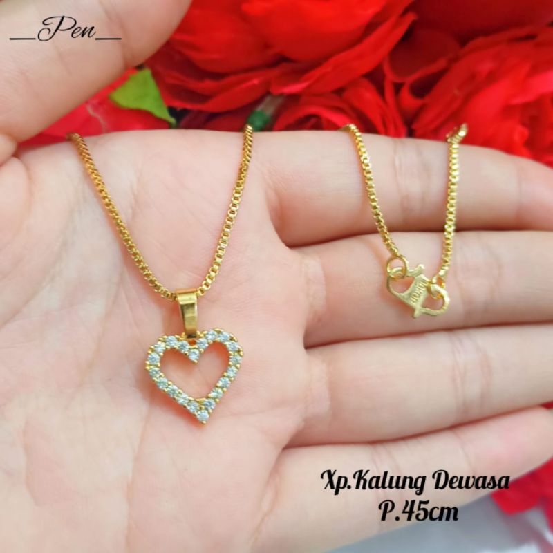 kalung xuping emas wanita liontin love