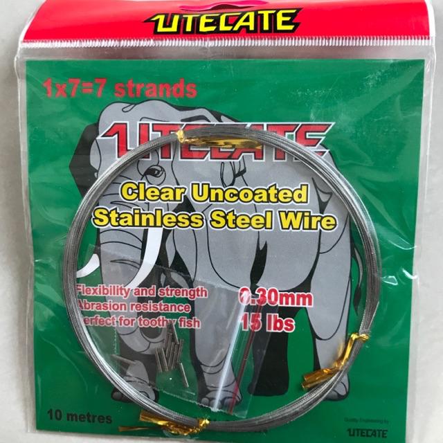 Wire Leader Neklin Utecate 10m Clear Uncoated Stainless Steel Wire-Utecate 15Lb/0,30mm