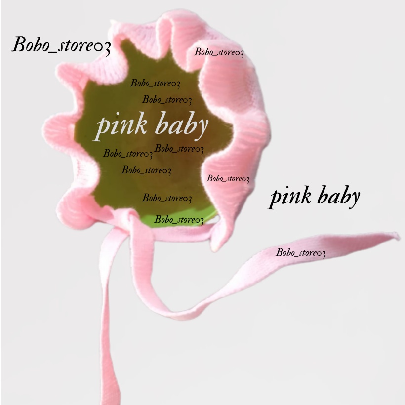 Topi Kupluk Anak Bayi  Bonnet Model Ruffle fashion Baby Hat Kupluk Anak Lucu  Ruffle  Usia 0-3Tahun.-⏩ Ruffle pink baby