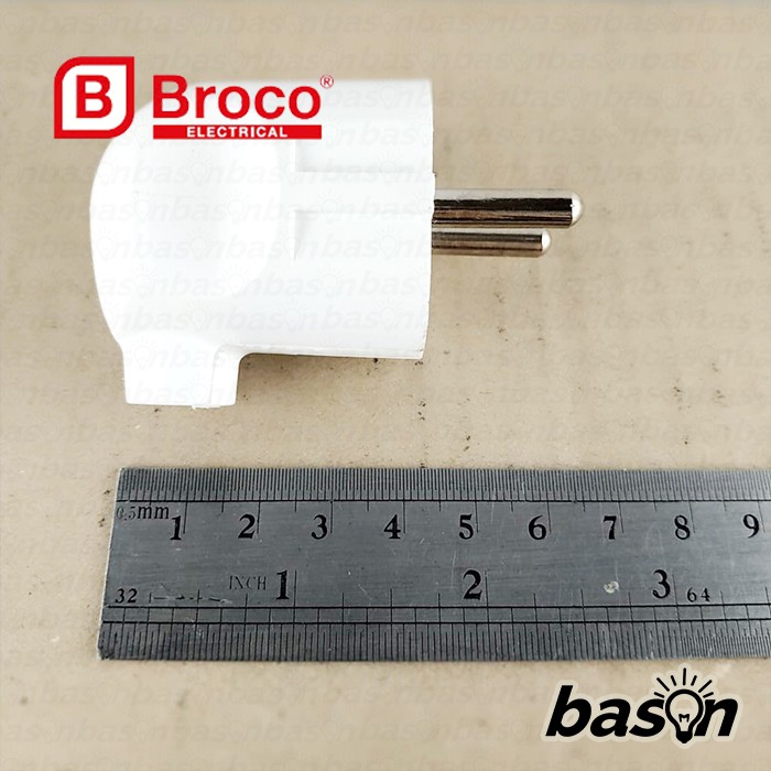 BROCO 13312 STD 2-Pole Plug Sideway 16A 250V Steker L Arde