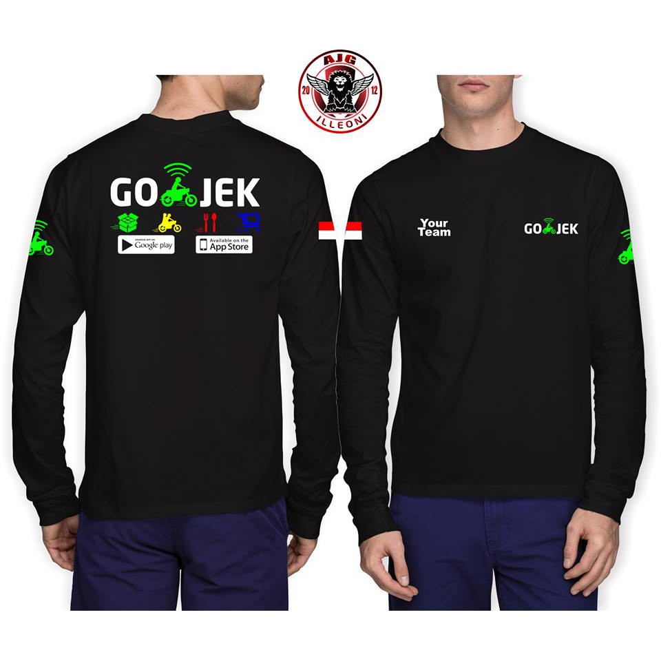 Desain Baju Hitam Polos Lengan Panjang Depan Belakang | Klopdesain