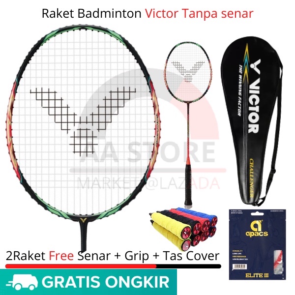 ( GLOSIR ) Raket Badminton Victor Jetspeed S 10 New Colour / JS 10 Tanpa Sambungan T - Tanpa Senar -