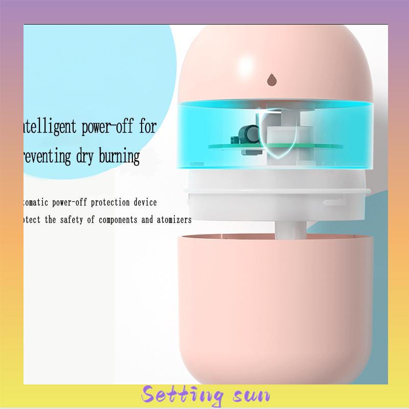 Ultrasonic Air Humidifier 7C Lampu Led Meja Meja Mini Portabel USB Alat Penyemprot Minyak Esensial Aroma Diffuser TN