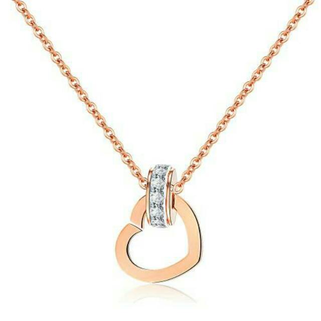 kalung cewek Titanium gold love unik