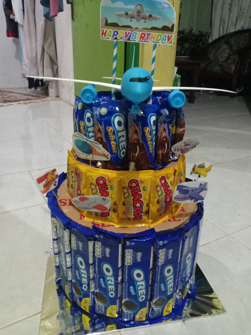 Hiasan Kue Cake Topper Birthday C1 Pesawat Isi 7