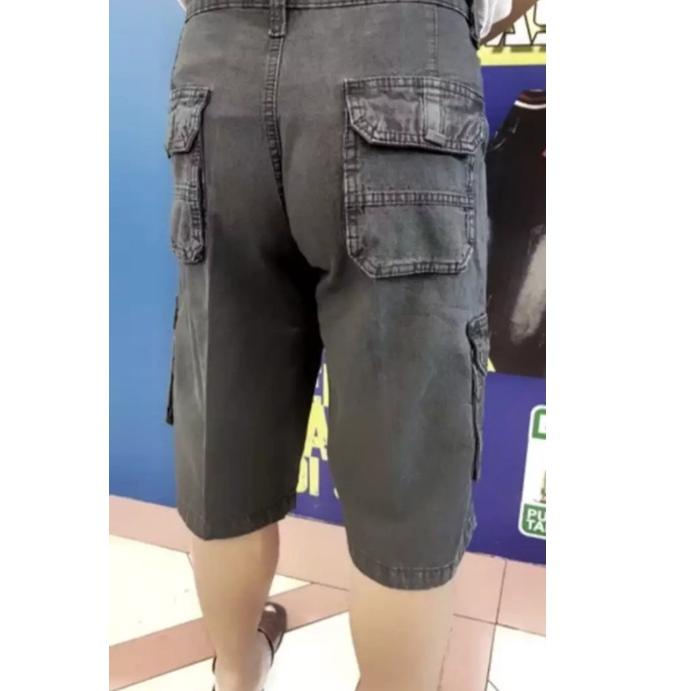 [KODE TCQRA] Celana Pendek Cargo Pria Bawah Lutut bahan Denim Jeans Celana Cargo gunung bahan levis 