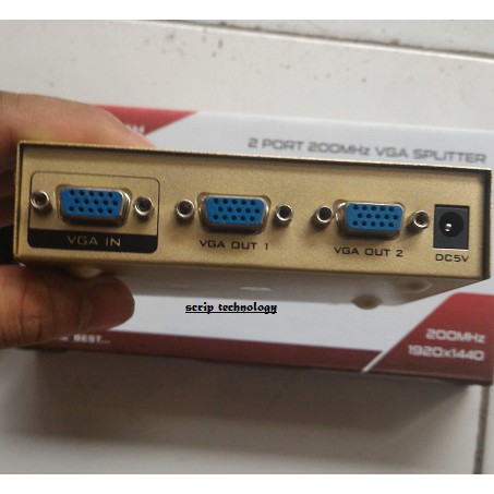 Vga Spliter 2 Port / Splitter 1-2 Gain Tech original