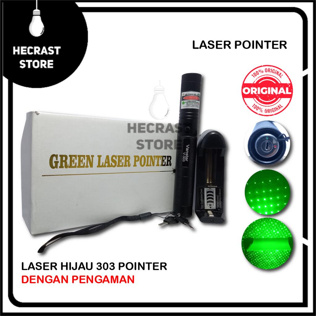 Green Laser Pointer 303 Senter Set Lazer Lampu Hijau