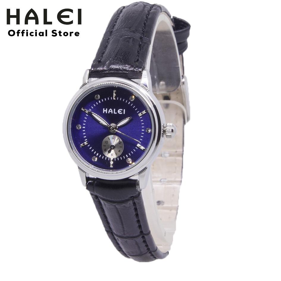 LHM.227 ▫ Halei Jam Tangan Wanita Haleiwatch Original Tali Kulit 436 L Ukuran Kecil Tahan Air Bergar