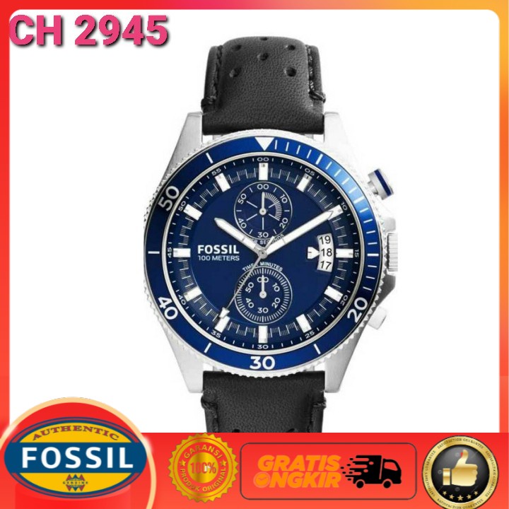 JAM TANGAN FOSSIL PRIA FOR MAN STRAP LEATHER CH 2945