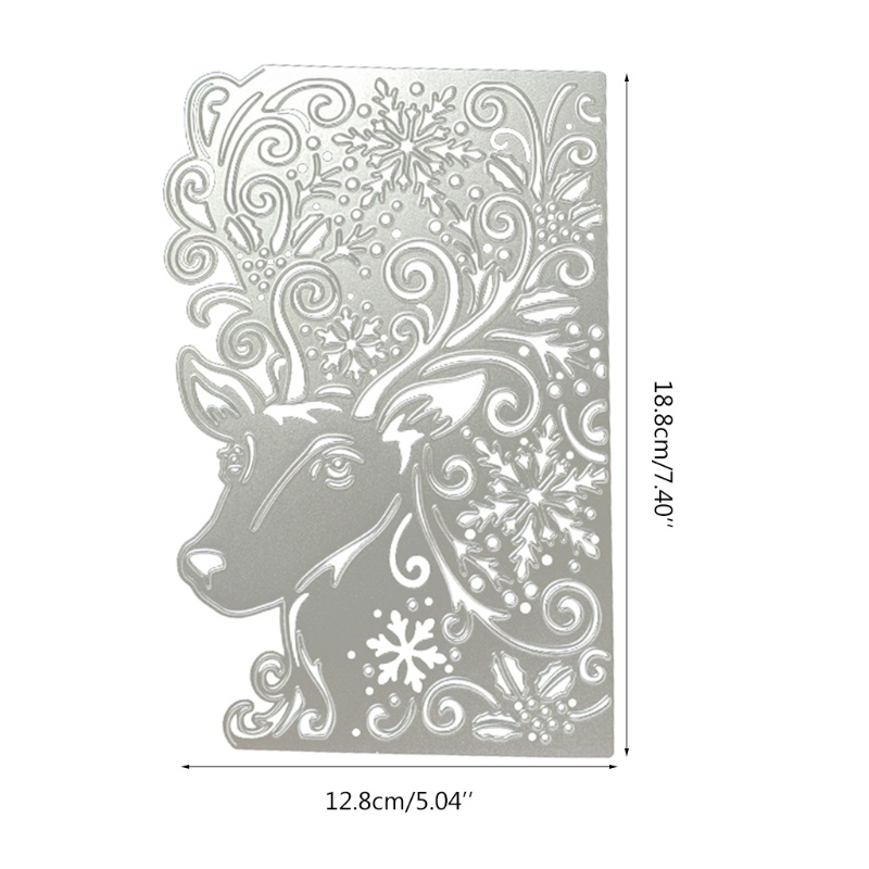 Cetakan Stensil Cutting Dies Motif Rusa Natal Bahan Metal Untuk Scrapbook / Craft DIY / Kartu