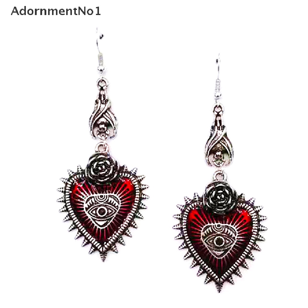 (AdornmentNo1) Anting Tusuk Gantung Desain Kelelawar / Mawar / Hati Gaya Gothic / Retro Untuk Wanita