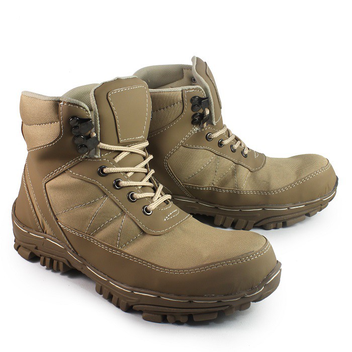 MS SHOP - Sepatu Terbaru Pria Walkers Hyuga Cream Tinggi Boots Sefty Hiking Gunung Tracking Laki