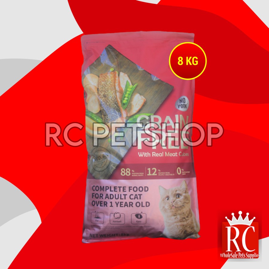 Kitchen Flavour Grain Free Adult Cat Food Dry Makanan Kucing 8KG