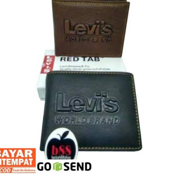 ♠ Dompet Kulit Asli Pria Cowo / Dompet Pria Kulit Lipat LEVIS 801 Murah ☁