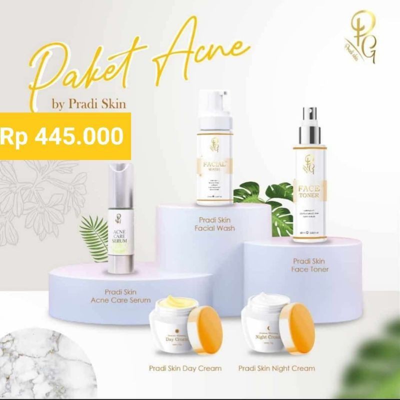 Ready Paket Wajah Premium & Serum Acne Pradiskin Glow (Free Pouch Cantik)