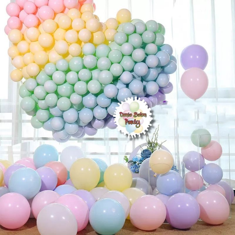 Balon Latex Macaron / Balon Warna Pastel 5 inch Per Pack (100pcs)