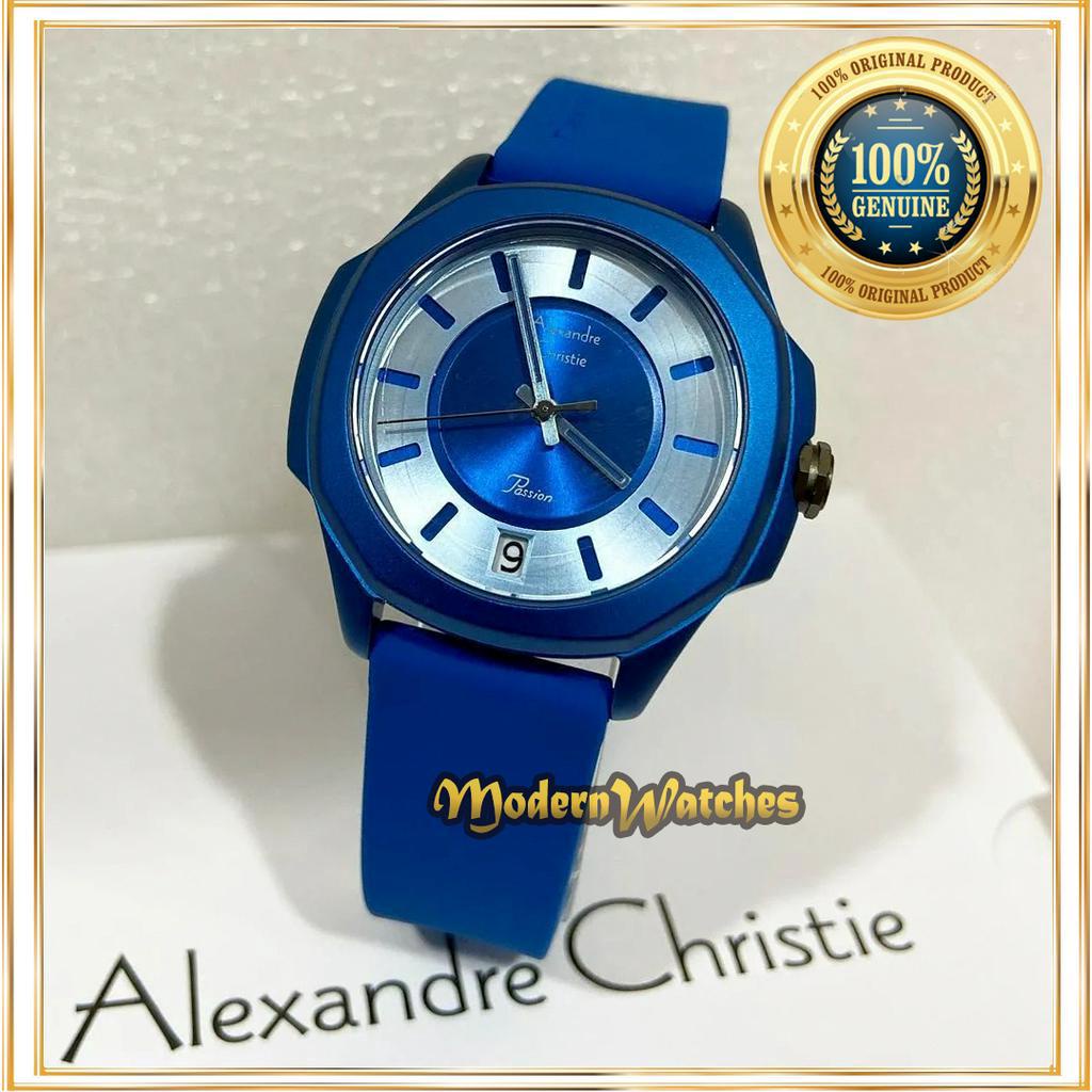 Jam Tangan Wanita Terbaru Alexandre Christie AC 2847 / 2A11 Peach Rubber Strap Original Jam Cewek Bi