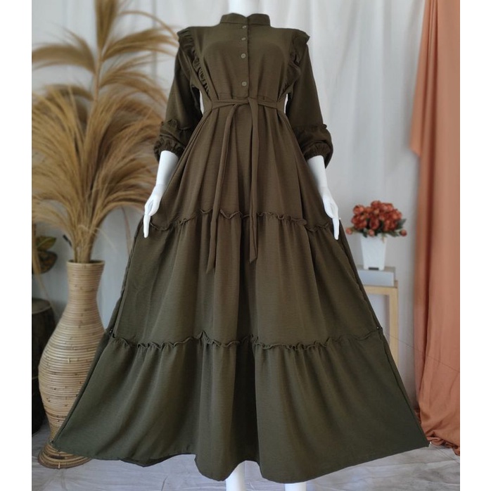 GAMIS NADIRA KRINGKEL AIRFLOW SUSUN REMPEL DADA