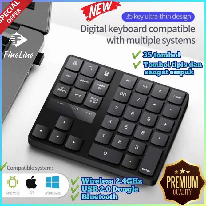 Keypad Numeric Angka Keyboard Kalkulator Numpad Wireless Bluetooth