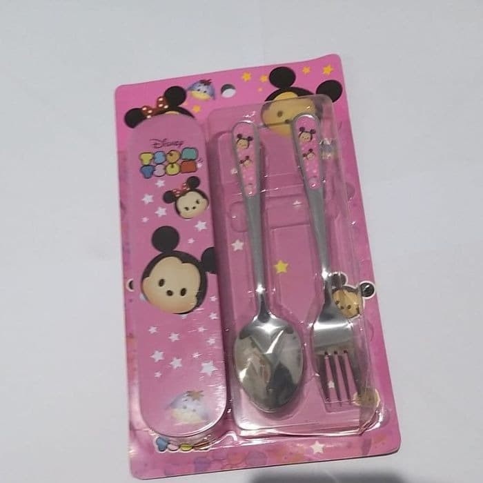 SET Sendok Garpu karakter TSUM TSUM bahan Stainless Steel