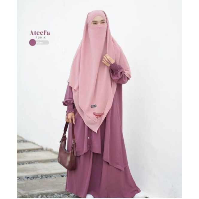 TUNIK ATEEFA/TUNIK MURAH/SET TUNIK ROK/TUNIK TRENDY/SEDIA BANYAK WARNA/SET TUNIK DAN ROK/TUNIK JUMBO